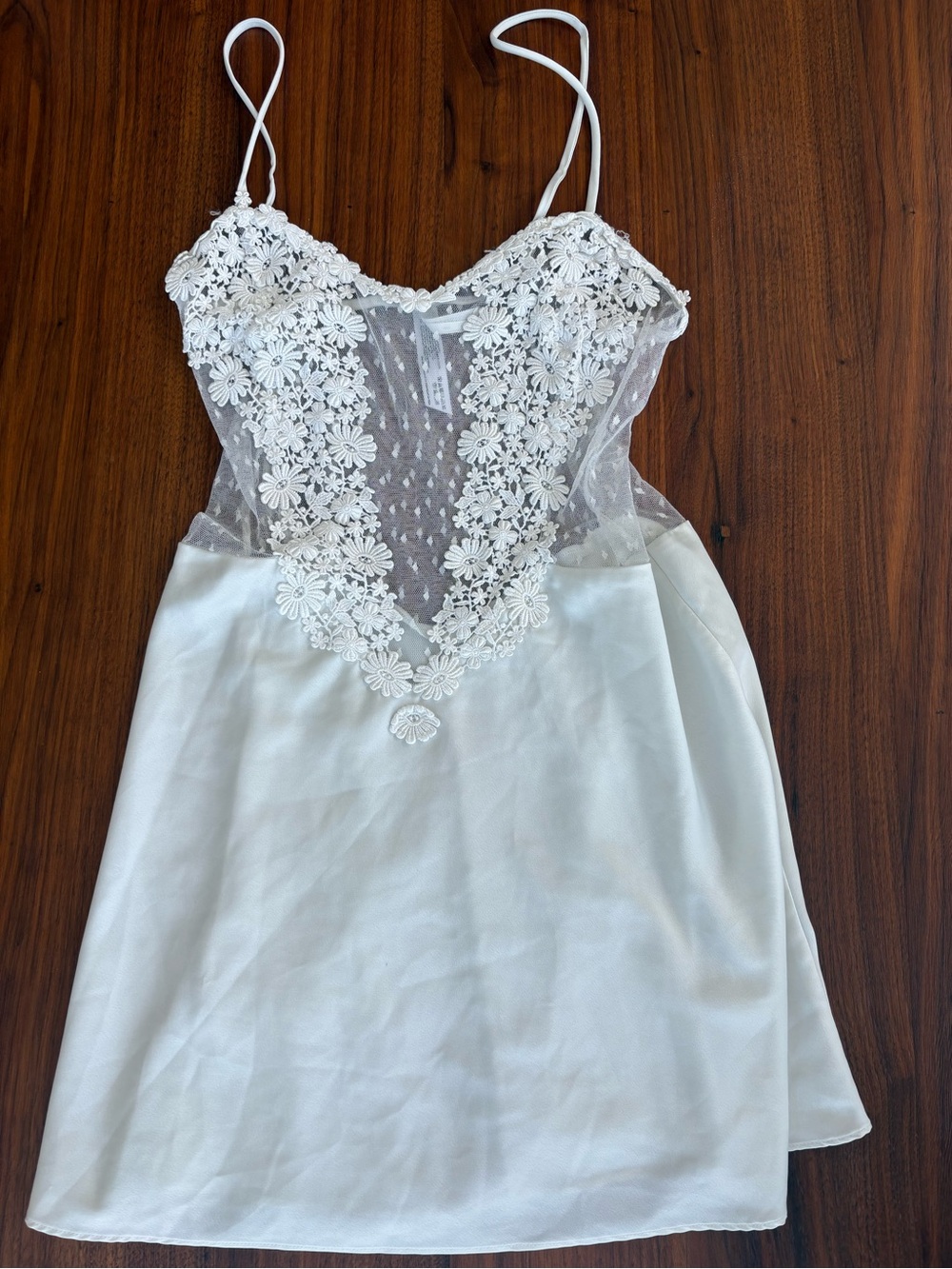 Flora Nikrooz White Floral Lace Satin Slip